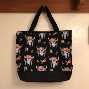 Bull skull tote bag